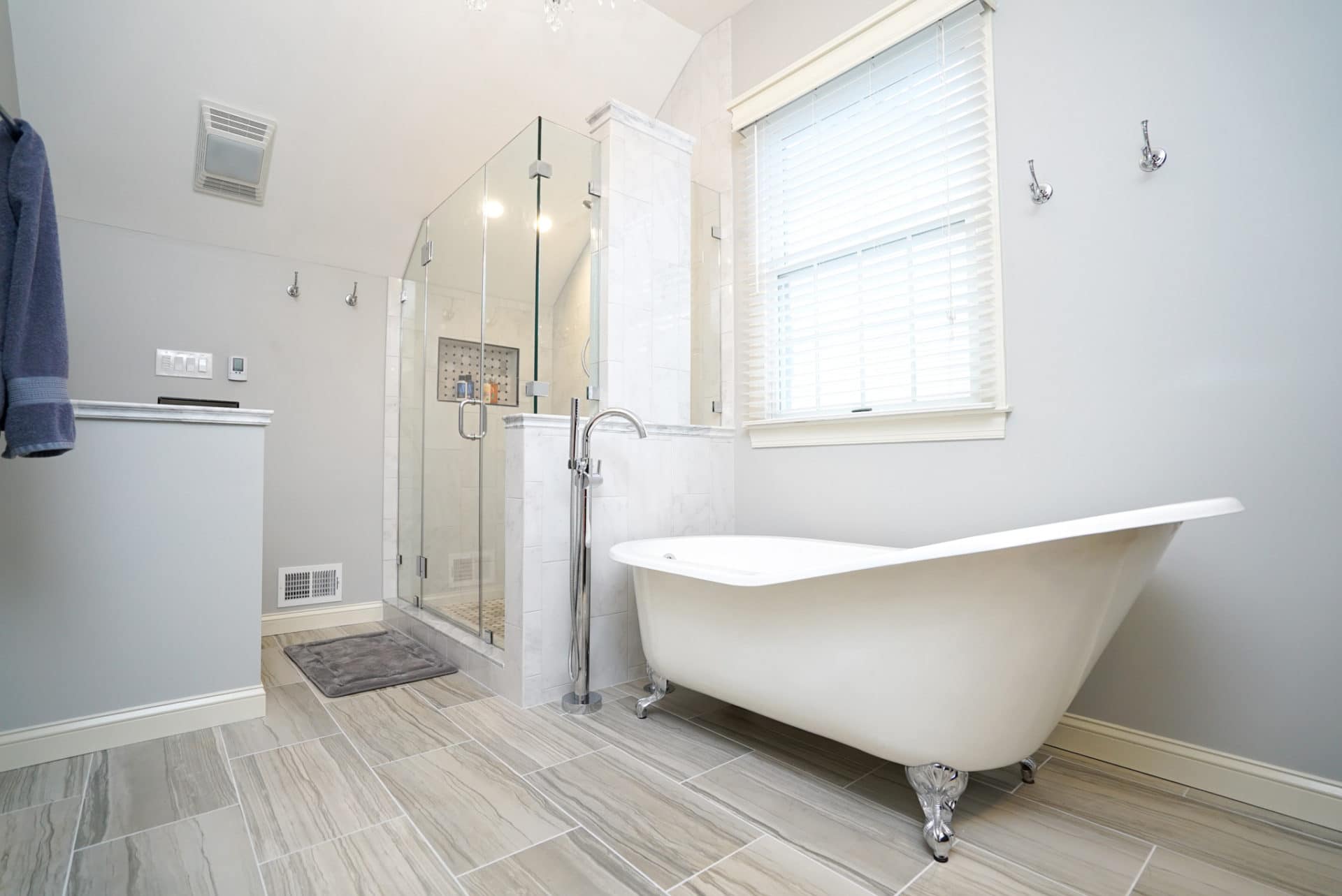 Bathroom remodel with laminate floor