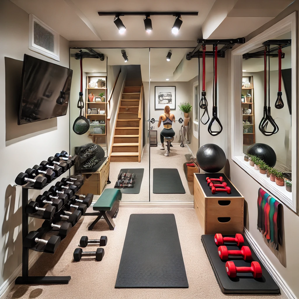 Basement workout studio