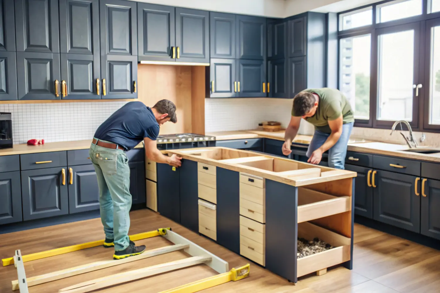 kitchen renovation cabinets countertops installed