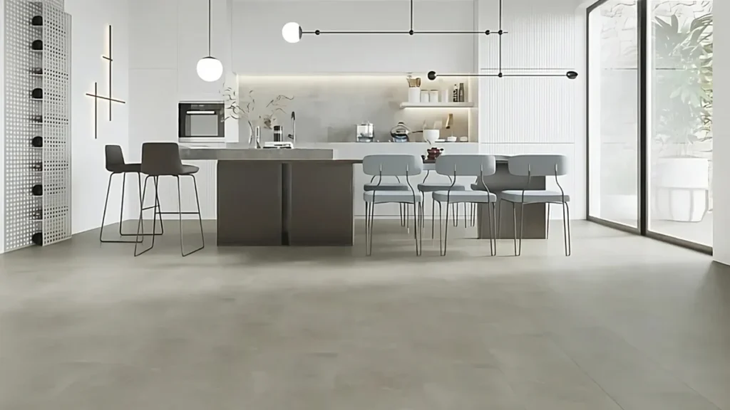 Concrete kitchen floor tile